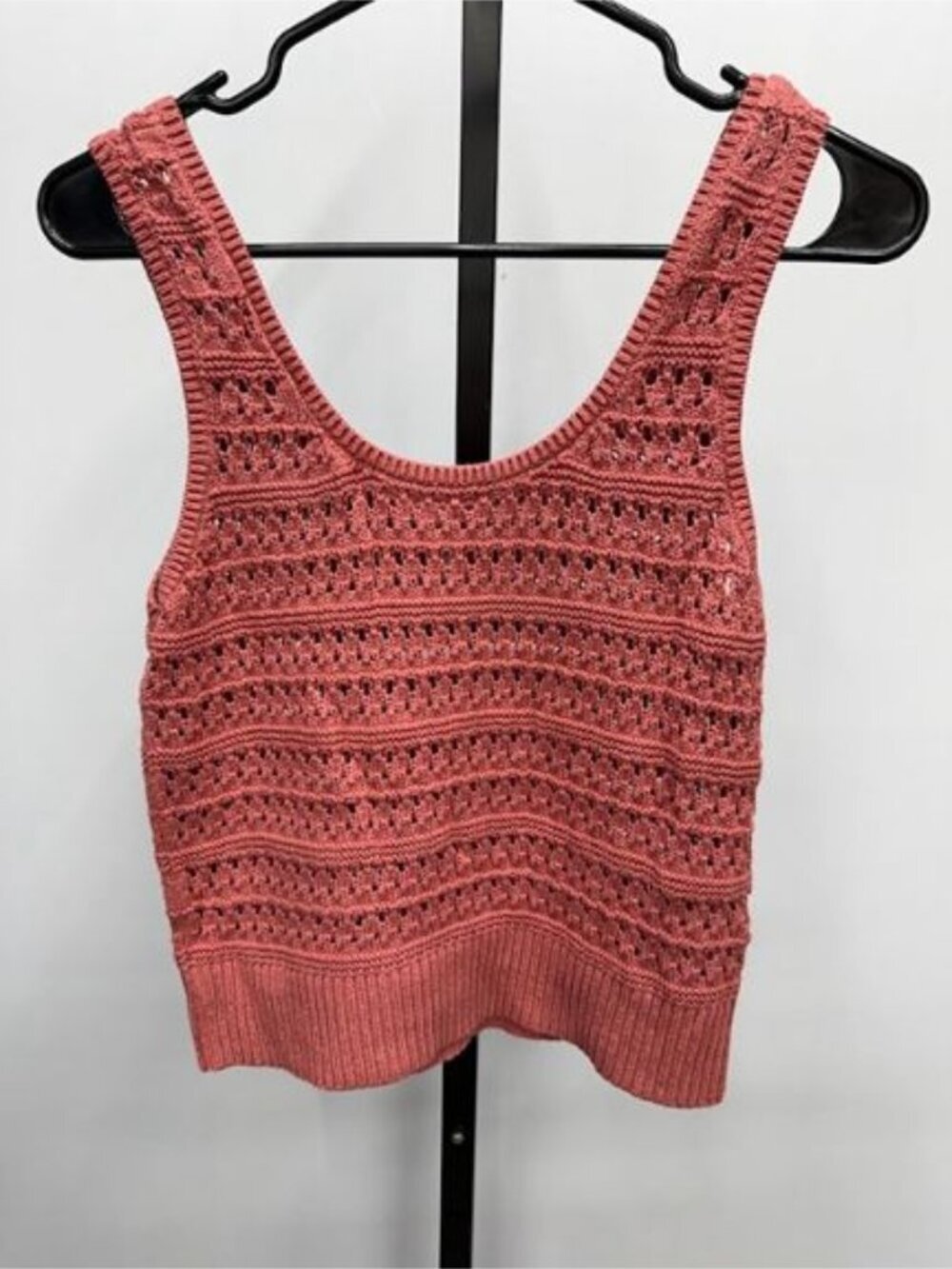 Old Navy Mauve Rose Open Knit Sweater Tank Top